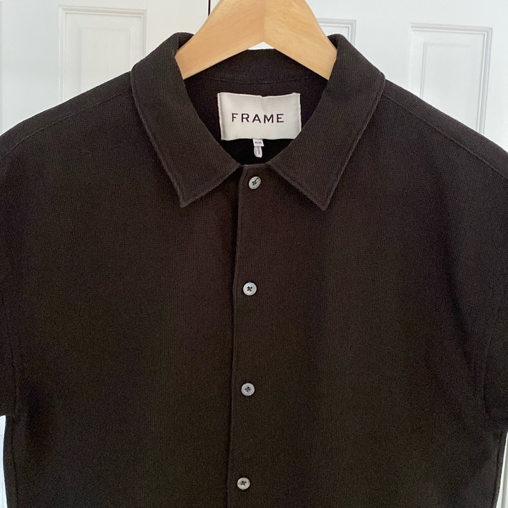 Frame / Mens Short Sleeve Waffle Shirt / Black / Medium